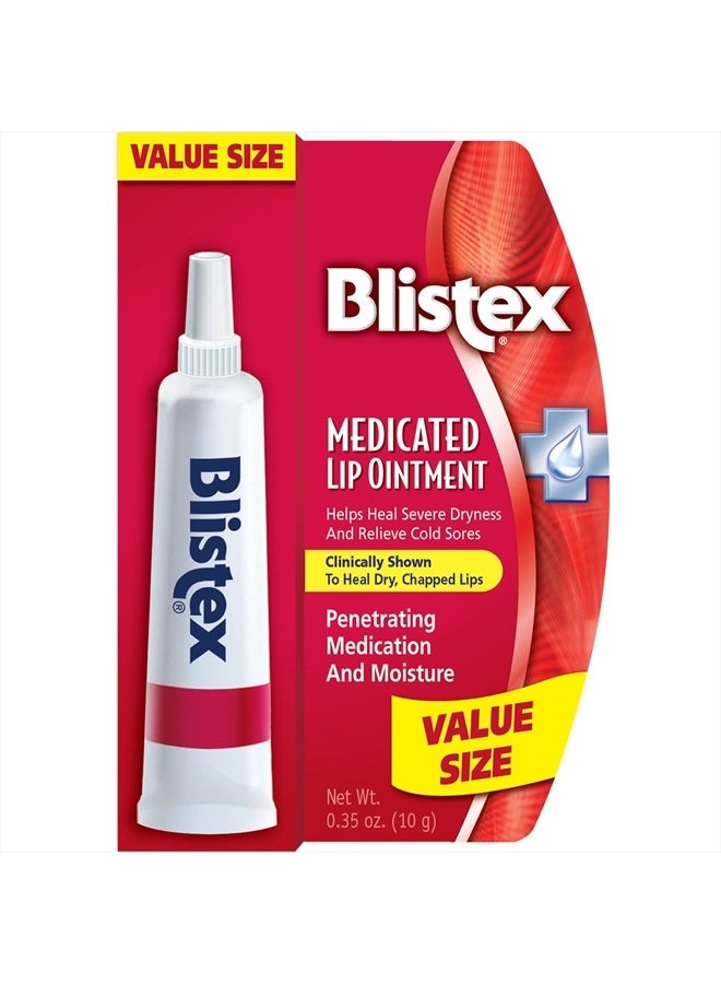 Blistex Medicated Lip Ointment, 0.35 Ounce Tube, Pack of 12 – Relieves Cold Sores & Helps Heal Dry Chapped Lips, Pain Relief from Lip Sores & Blisters, Healing Ointment - Image 1