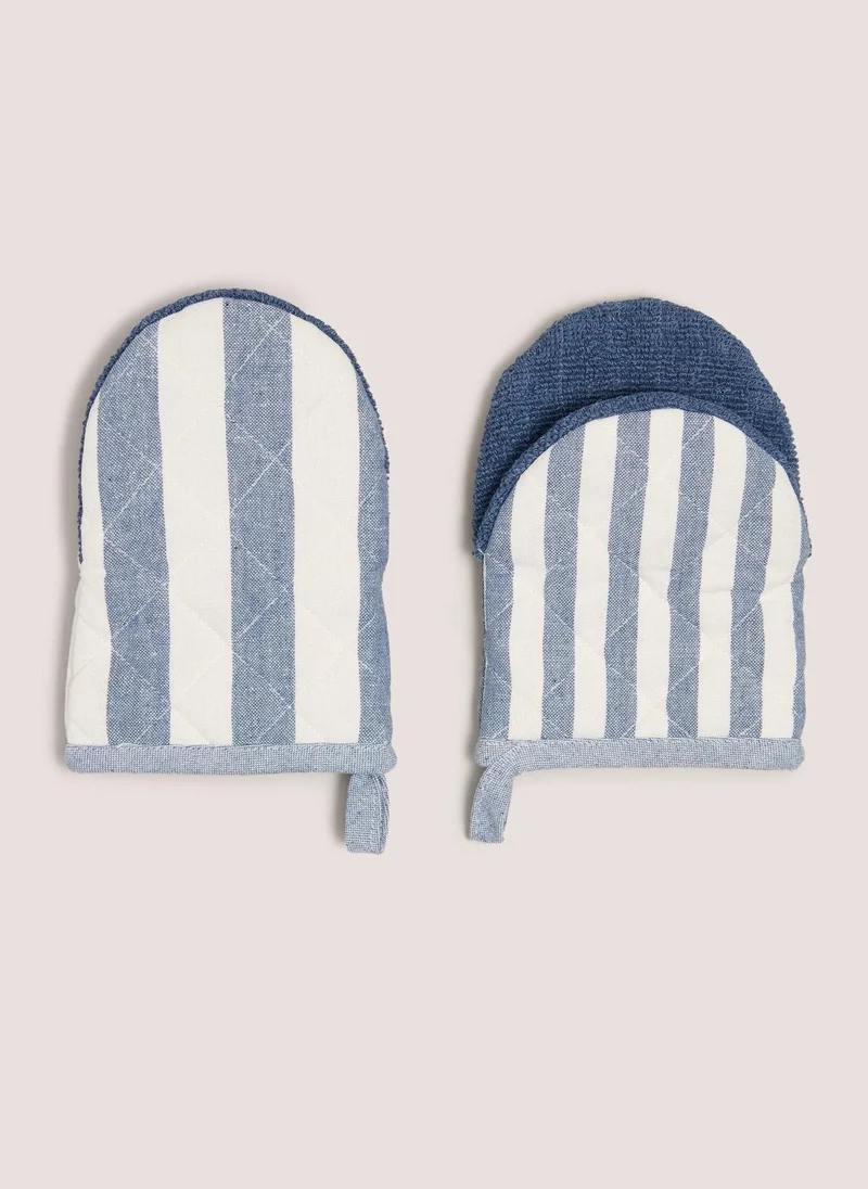 Matalan Blue Striped Mini Mitts