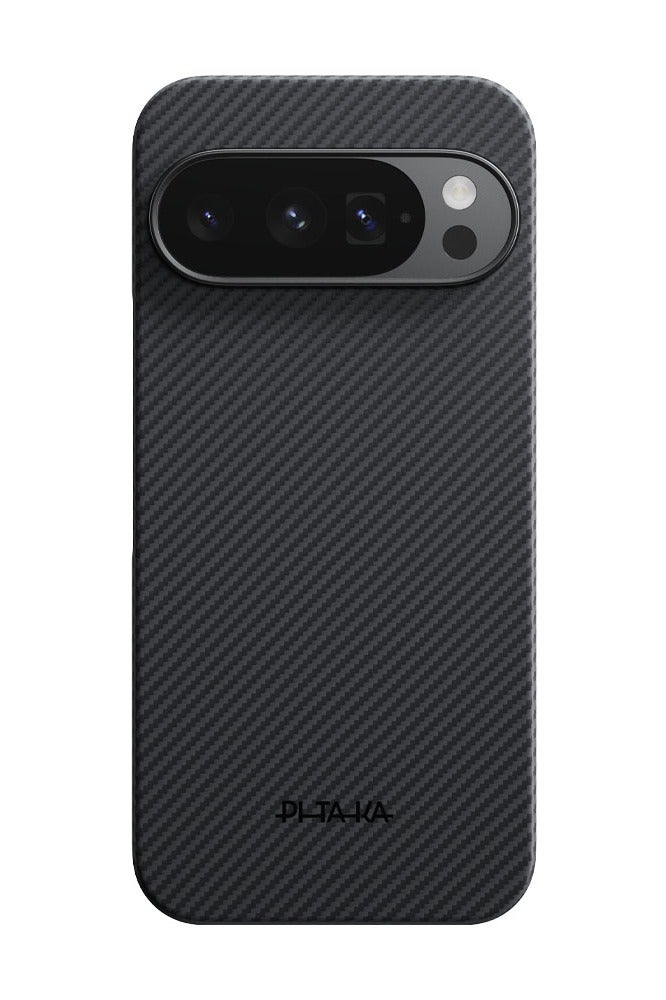 PITAKA غطاء PItaka لجهاز Google Pixel 10، غطاء رقيق وخفيف لجهاز Pixel Fold مع MagSafe، مصنوع من ألياف الأراميد [MagEZ Case 5 - نسج مدمج أسود/رمادي] (Pixel 10 Pro XL) - Image 2