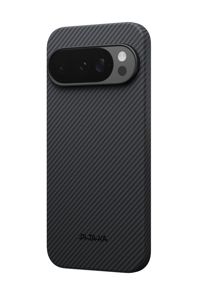 PITAKA غطاء PItaka لجهاز Google Pixel 10، غطاء رقيق وخفيف لجهاز Pixel Fold مع MagSafe، مصنوع من ألياف الأراميد [MagEZ Case 5 - نسج مدمج أسود/رمادي] (Pixel 10 Pro XL) - Image 3