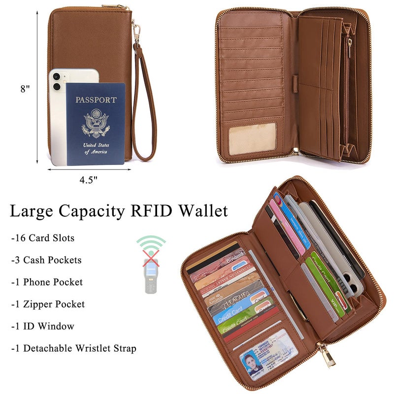 Idesort Large Crossbody Bags Ladies Shoulder Handbags Purse and Wallet Set for Women Totes Hobo Purses Brown - Image 2