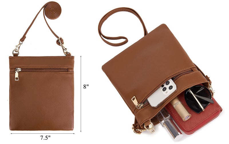 Idesort Large Crossbody Bags Ladies Shoulder Handbags Purse and Wallet Set for Women Totes Hobo Purses Brown - Image 3