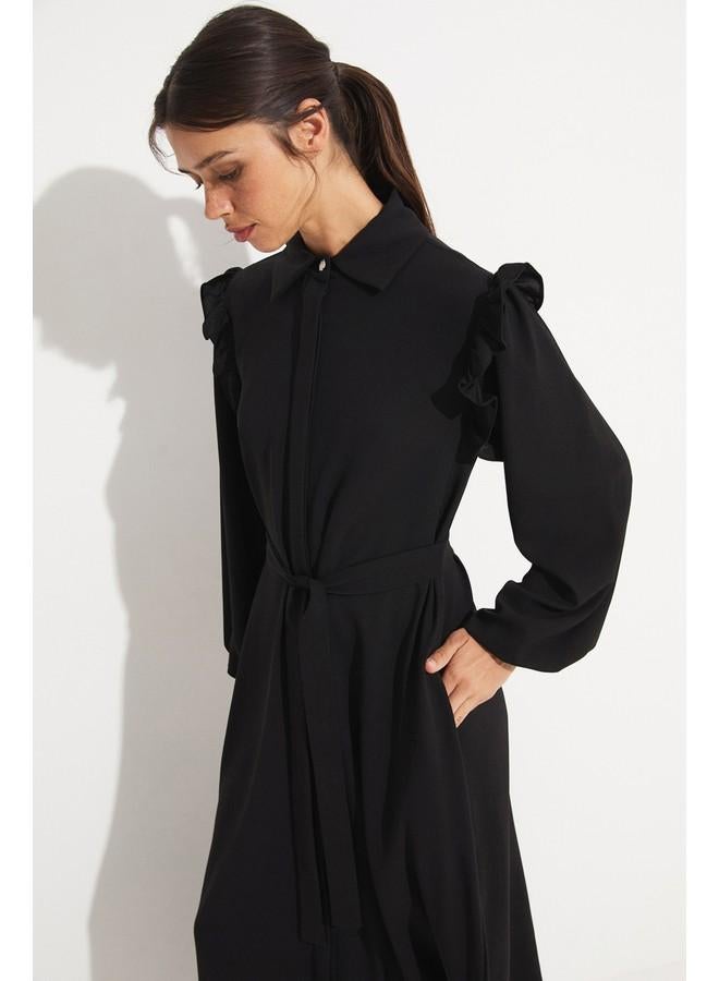 جون فستان ماكسي بحزام مكشكش - Image 2