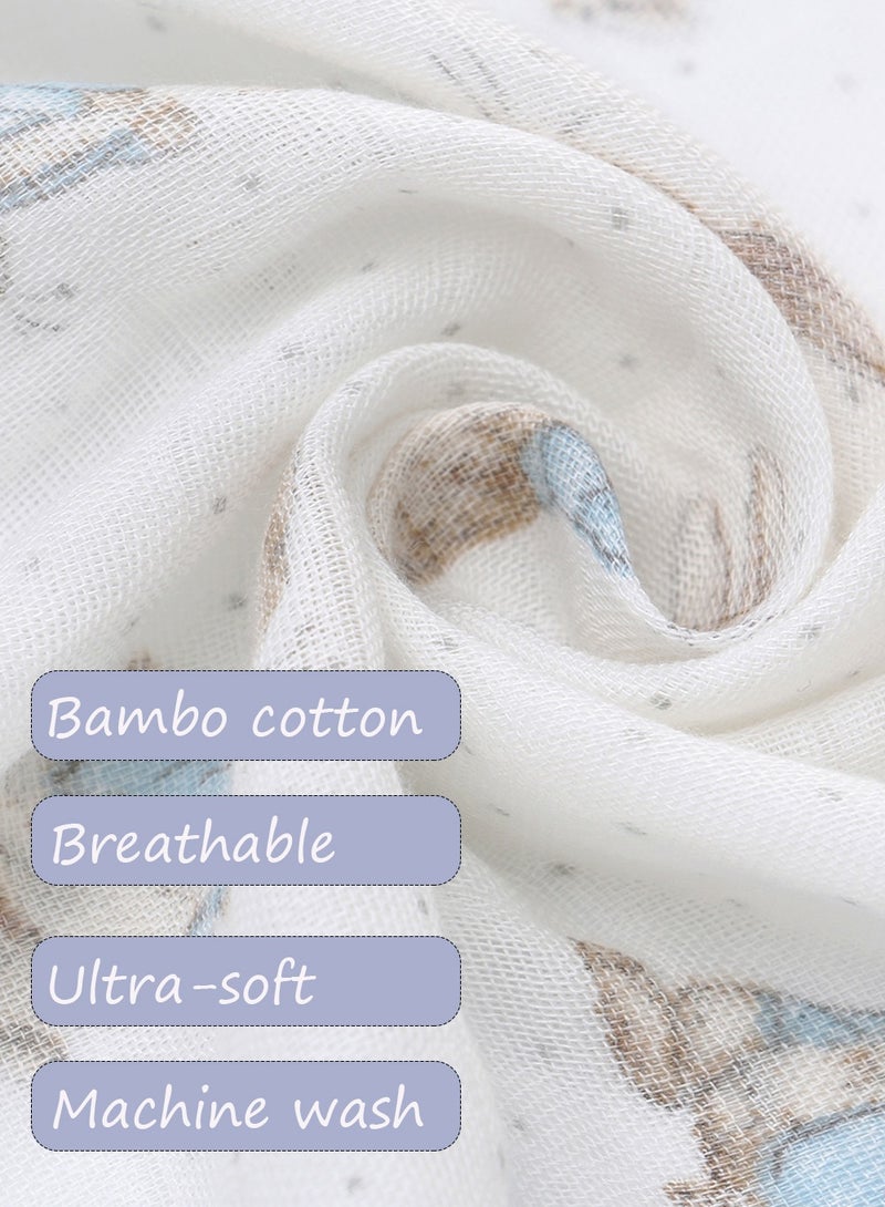 Miracle Baby 3 PCS Set Bamboo Cotton Baby Swaddle Blanket Newborn Blanket wrap Soft Baby Burp Cloth Breathable Baby Blankets for Girls and Boys 120x120cm - Image 2