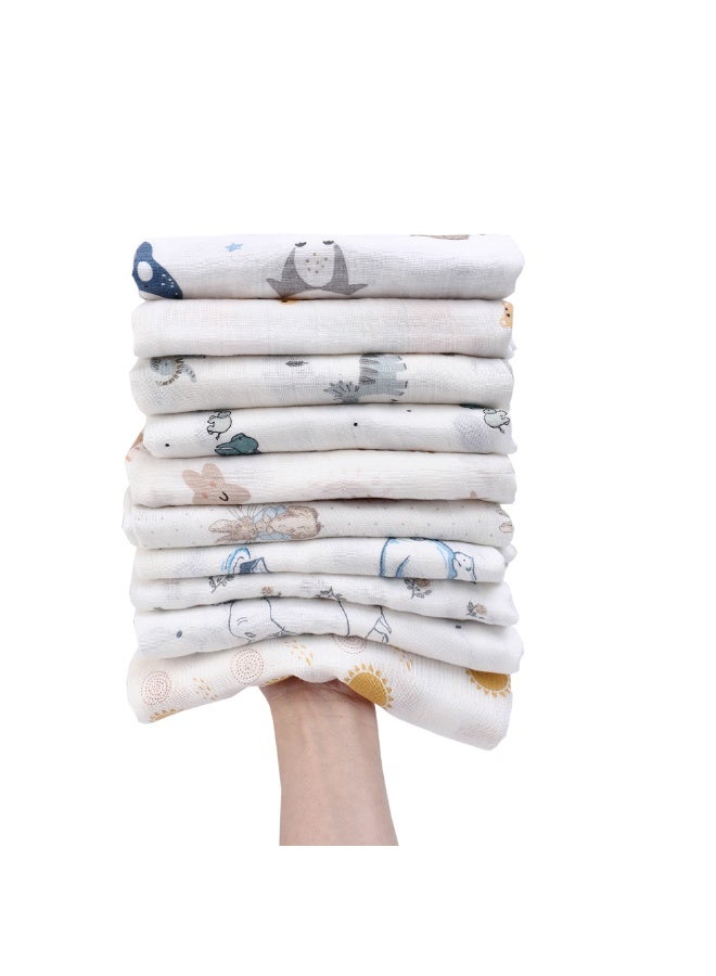 Miracle Baby 3 PCS Set Bamboo Cotton Baby Swaddle Blanket Newborn Blanket wrap Soft Baby Burp Cloth Breathable Baby Blankets for Girls and Boys 120x120cm - Image 4