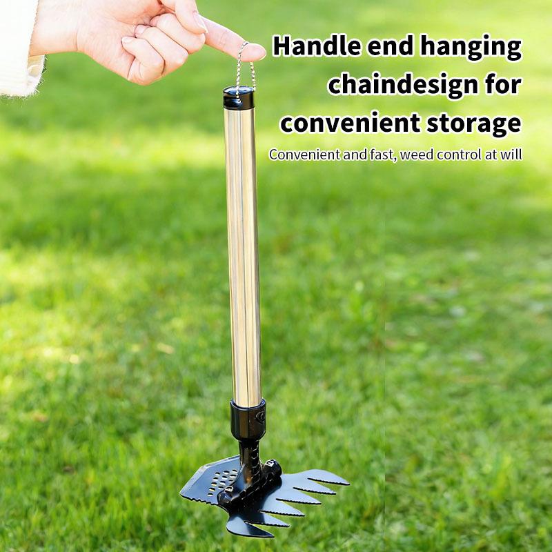 Cross-border all-steel double-sided hoe for weeding and shoveling, household tool with pointed rake, dual-purpose hoe, multi-functional hoe for gardening. - Image 4