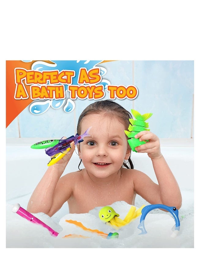 SYOSI Diving Pool Toys 30 Pack, Swimming Pool Toys for Kids Includes 4 Diving Sticks, 4 Diving Rings, 6 Treasures, 3 Toypedo Bandits, 9 Fish Toys, 4 Octopus Water Toys with a Storage Bag - Image 4