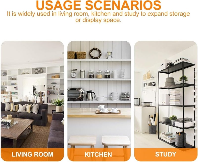 Tehaux 4 Pack Black Stainless Steel Heavy Duty Wall Shelf Brackets For Kitchen Bathroom - Image 5