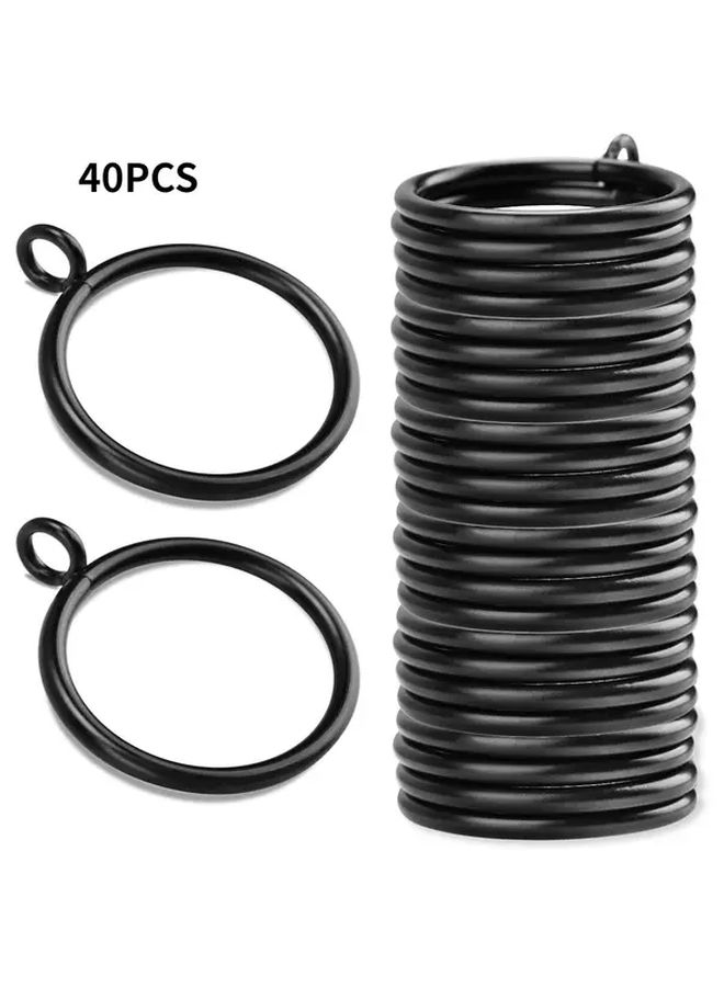 40PCS Metal Curtain Rings With Eyelets Durable Sliding Hanging Rings For Drapes And Rods - Image 1