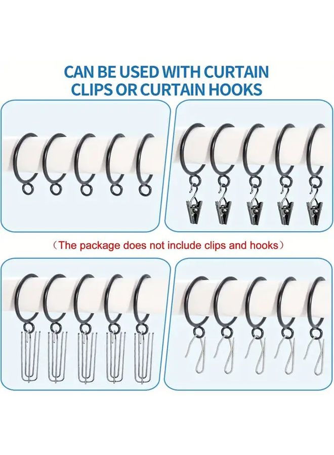 40PCS Metal Curtain Rings With Eyelets Durable Sliding Hanging Rings For Drapes And Rods - Image 2