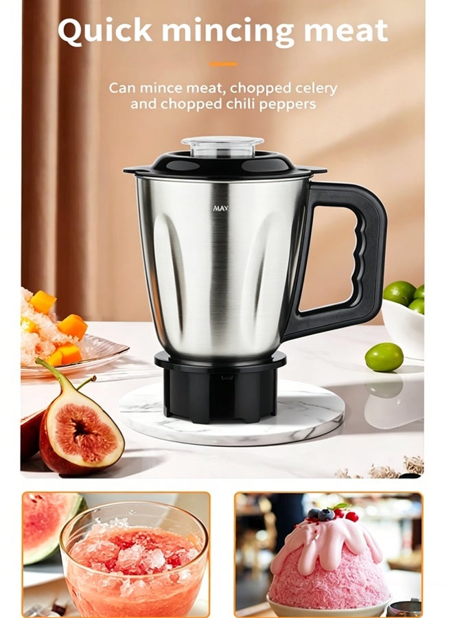RAF Blenders and Food Processor Combo for Kitchen, 3 in 1 Blender for Shakes and Smoothies, Meat Chopped, Grinding & more, 1.5L Capacity Pitcher & Lid, Stainless Steel Silver,1000W R.2871 - Image 4