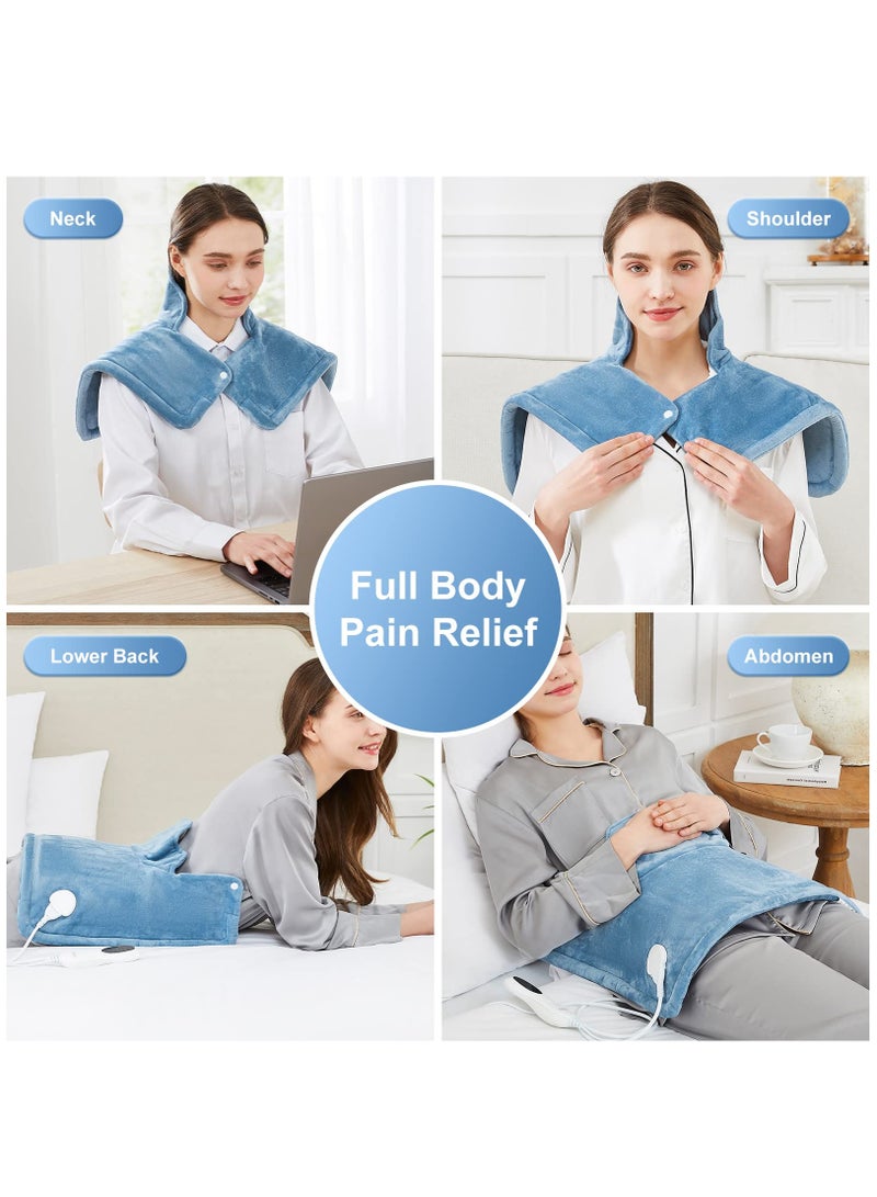 Excefore Weighted Heating Pad for Neck and Shoulders Relax, Large Neck Heating Pad for Neck Shoulder Pain Relief, 10 Heat Settings, 3 Timer Settings Auto-Off, Gifts for Women Men Mom Dad 17"x23" - Image 4