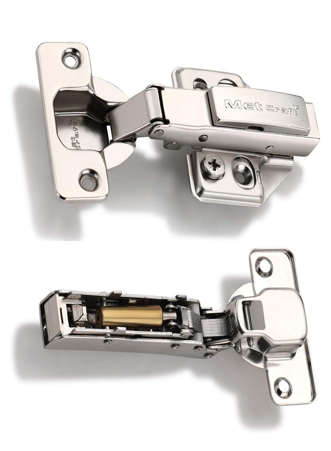 Met Craft Stainless Steel Be Blue Soft Close 3D Hydraullic Clip On Concealed Hinges for Half Overlay Door Pack of 1 Pair (0 Degree Crank, Silver) - Image 3