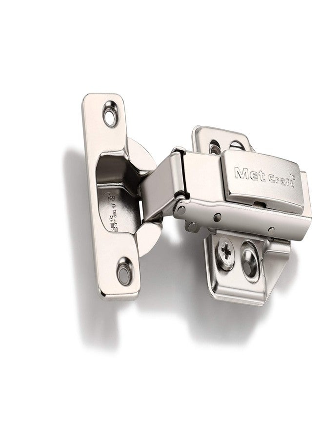 Met Craft Stainless Steel Be Blue Soft Close 3D Hydraullic Clip On Concealed Hinges for Half Overlay Door Pack of 1 Pair (0 Degree Crank, Silver) - Image 2