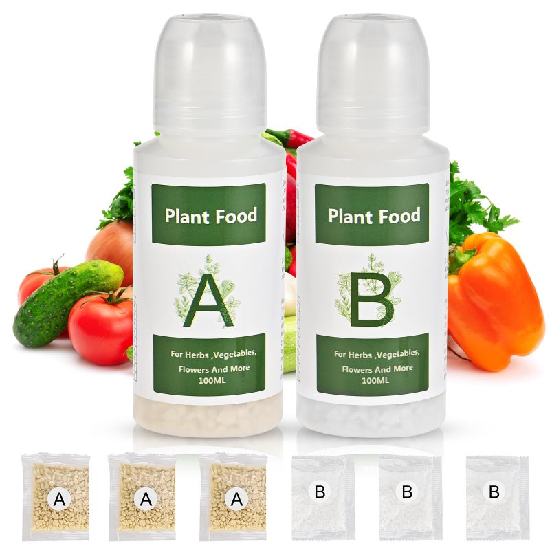 Tigvio Hydroponic Nutrients A&B For Plant Growth  800Ml Total - Fertilizer For Indoor Hydroponics Garden & Growing Vegetables  Fruits  Flowers - Image 1