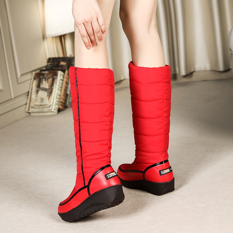 Winter New Long Thick Plush Snow Boots For Women, Northeastern Inner Mongolia Cold-Resistant Down Boots, Thick-Soled Non-Slip Large Cotton Shoes - Image 5