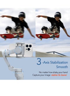 Generic Smartphone Gimbal Stabilizer with Face Object Tracking 3 Axis Phone Gimbal for Android and iPhone Phone Stabilizer for Video Recording Built In Extension Rod Portable Vlogging Stabilizer Kit  - Image 3