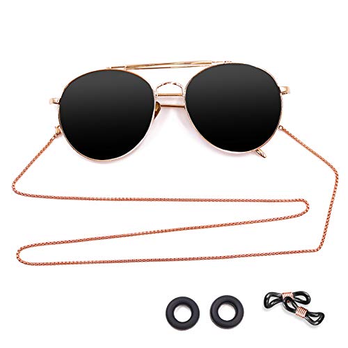 Kalevel Eyeglass Chain Stainless Steel Eyeglass Holder Sunglasses Strap Eyewear Retainer Glasses Necklace Chain for Women Girls Rose Gold - Image 1