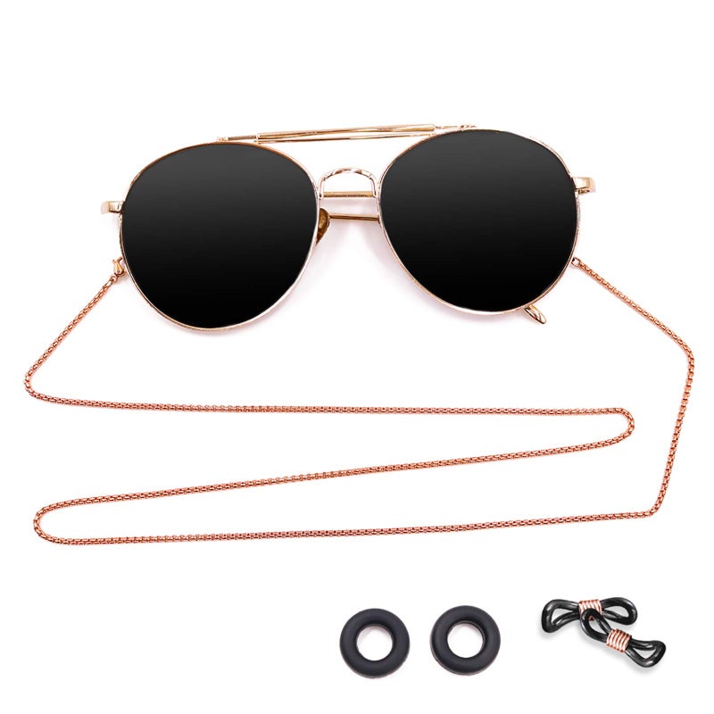 Kalevel Eyeglass Chain Stainless Steel Eyeglass Holder Sunglasses Strap Eyewear Retainer Glasses Necklace Chain for Women Girls Rose Gold - Image 2