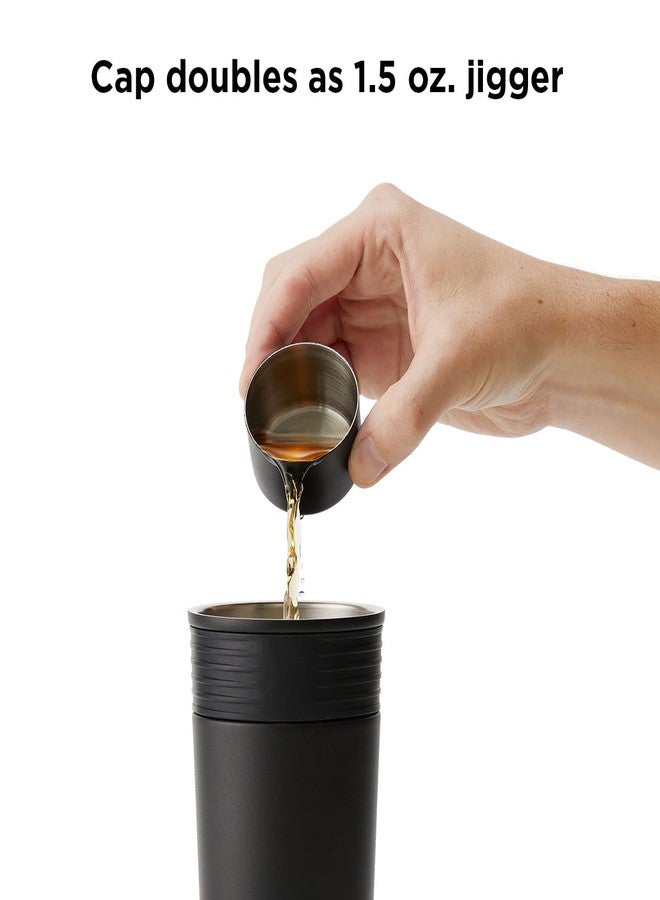 Rabbit Wine 18 oz Stainless Steel Cocktail Shaker, Multi-Use Stainless Steel Topper with 1.5 oz Jigger Cap and Strainer, Black - Image 3