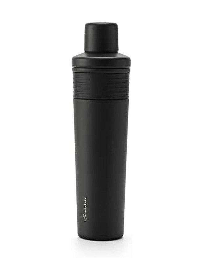 Rabbit Wine 18 oz Stainless Steel Cocktail Shaker, Multi-Use Stainless Steel Topper with 1.5 oz Jigger Cap and Strainer, Black - Image 1