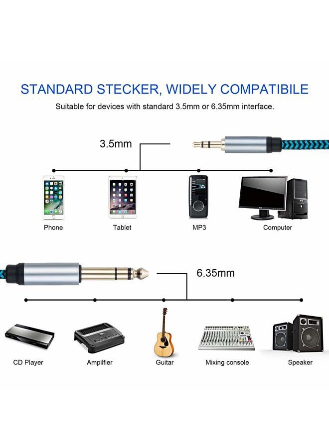 Hftywy 3.5mm to 6.35mm TRS Stereo Audio Cable 25 ft Headphone Adapter 1/8 to 1/4 Adapter，6.35 to 3.5 Headphones Adapter Cord for Guitar, Piano, Amplifiers, Home Theater Devices, or Mixing Console - Image 2