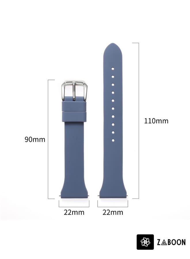 Zaboon 22mm Universal T-buckle Silicone (Lavender Grey) - Image 3