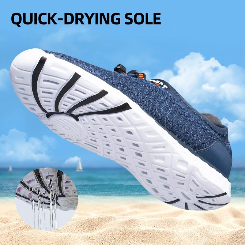DOUSSPRT Men's Water Shoes Quick Drying Sports Aqua Shoes Blue Size 10.5 - Image 4