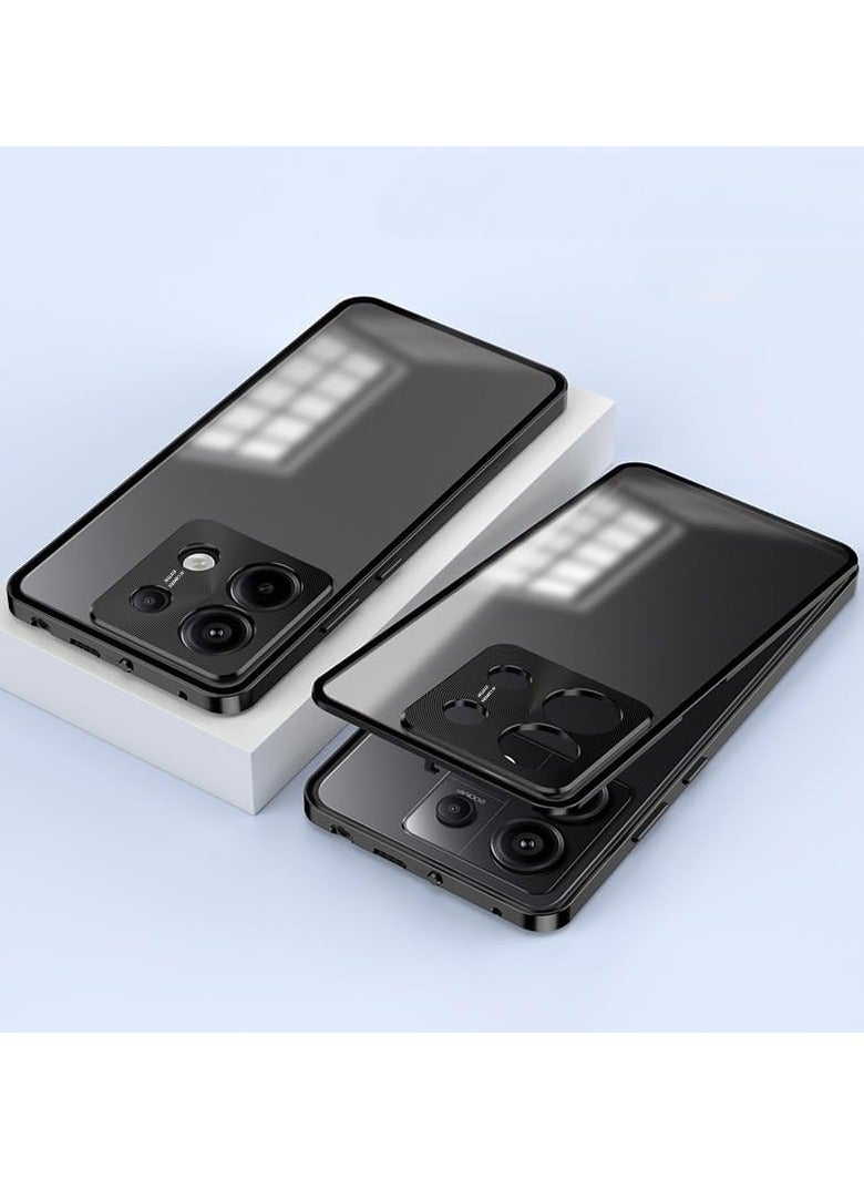 Case for Oppo Reno 13, one-sided Snap case with metal frame and translucent frosted back, metal drop protection case for Oppo Reno13 - Image 1