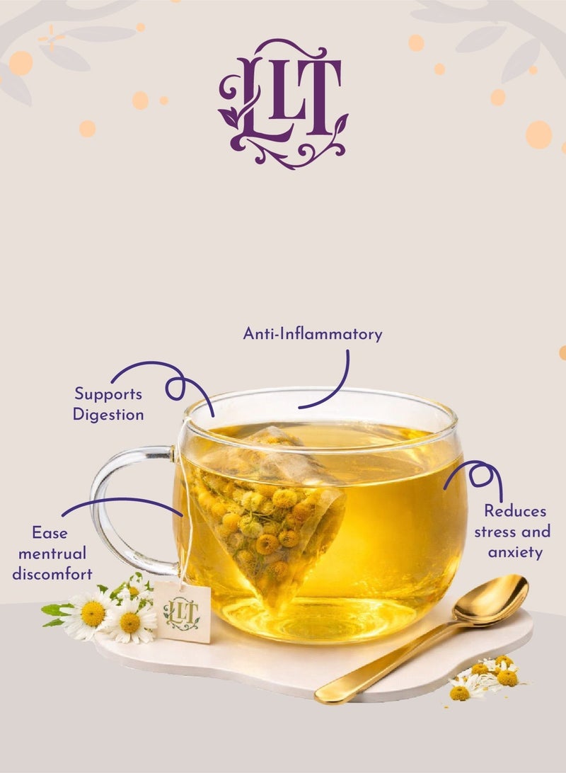LEAFY LITTLE THINGS Moonlight Herbal Chamomile Tea Bags | 100% Pure Freeze-Dried Chamomile | Relaxation & Sleep Support Tea | Caffeine-Free | 25 Tea Bags - Image 4