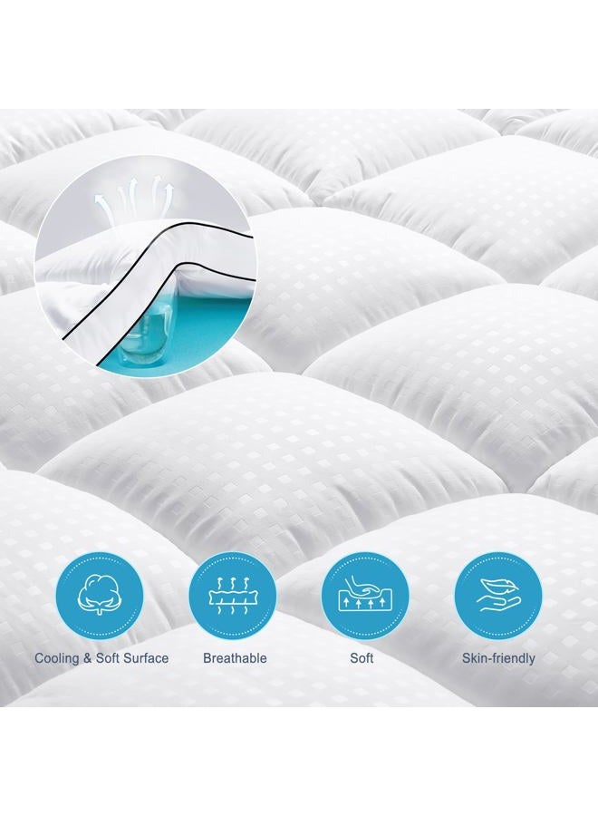 MASVIS King Size Dual Layer 4 Inch Memory Foam Mattress Topper, 2 Inch Gel Memory Foam and 2 Inch Cooling Pillow Top Mattress Pad Cover for Back Pain, Medium Support - Image 5