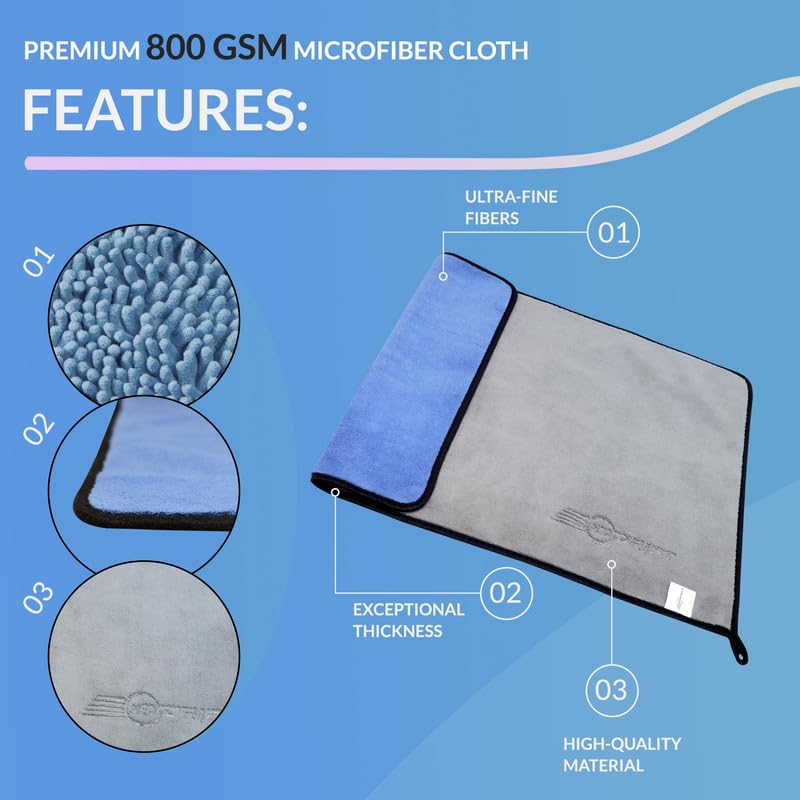Neodrift ‘800 GSM' Microfiber Cloth (Size - 40X60 Cm)(Set of 2 PC)(Colour - Mix)(Ultra Soft Cleaning Cloth for Car, Bike - Polishing, Detailing, Highly Absorbent) - Image 2