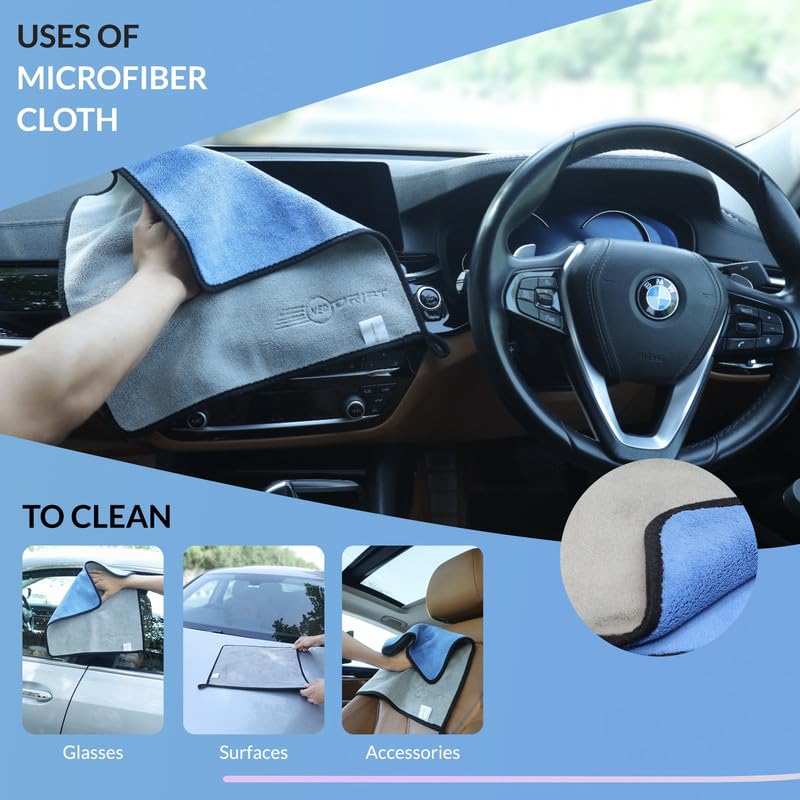 Neodrift ‘800 GSM' Microfiber Cloth (Size - 40X60 Cm)(Set of 2 PC)(Colour - Mix)(Ultra Soft Cleaning Cloth for Car, Bike - Polishing, Detailing, Highly Absorbent) - Image 3