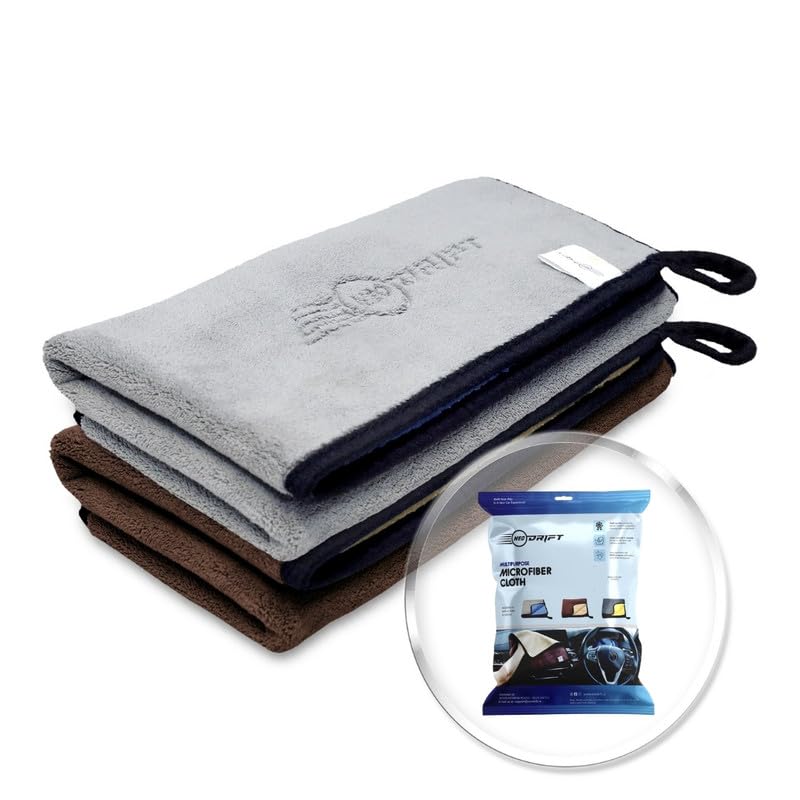 Neodrift ‘800 GSM' Microfiber Cloth (Size - 40X60 Cm)(Set of 2 PC)(Colour - Mix)(Ultra Soft Cleaning Cloth for Car, Bike - Polishing, Detailing, Highly Absorbent) - Image 1