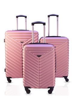 KTMC Luggage Sets 3 Piece| Expandable ABS Hardside Lightweight with Double Zipper| Durable 360° Spinner Wheels | 20/24/28 -Pink - pzsku/ZF051644132EEE5F06CC6Z/45/1741093672/c5429470-e5b2-4e47-8e82-96f2359c9623