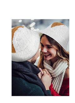 Y&D Bucket Hat Arrowhead Pattern Warm Cap Faux Fur Fisherman Winter for Women Girls Men, White Fluffy Cosplay Costume Adult (Unisex)  - Image 3