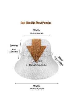 Y&D Bucket Hat Arrowhead Pattern Warm Cap Faux Fur Fisherman Winter for Women Girls Men, White Fluffy Cosplay Costume Adult (Unisex)  - Image 5