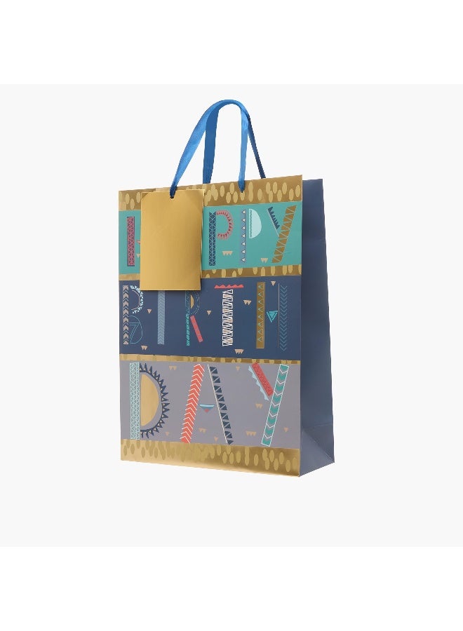 Findz Happy Birthday Print Paper Gift Bag - Extra Large - Image 2