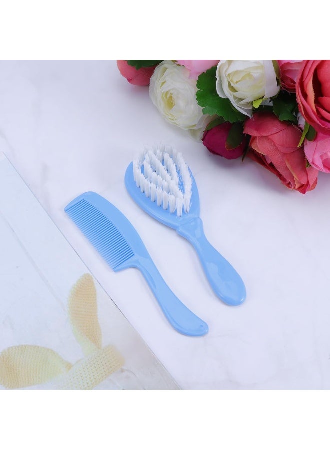HEALLILY Baby Hair Brush and Comb Set for Newborn Scalp Grooming Product for Infant Toddler Kids (Blue) - Image 4