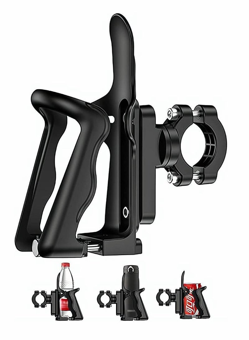 Y&D Small Bike Water Bottle Holder for 6-7.5 CM Diameter Bottle, Bicycle Cage Road Mountain Bikes, Adjustable Grip Buttons, Lightweight Strong Cup Outdoor Cycling, Black - Image 1