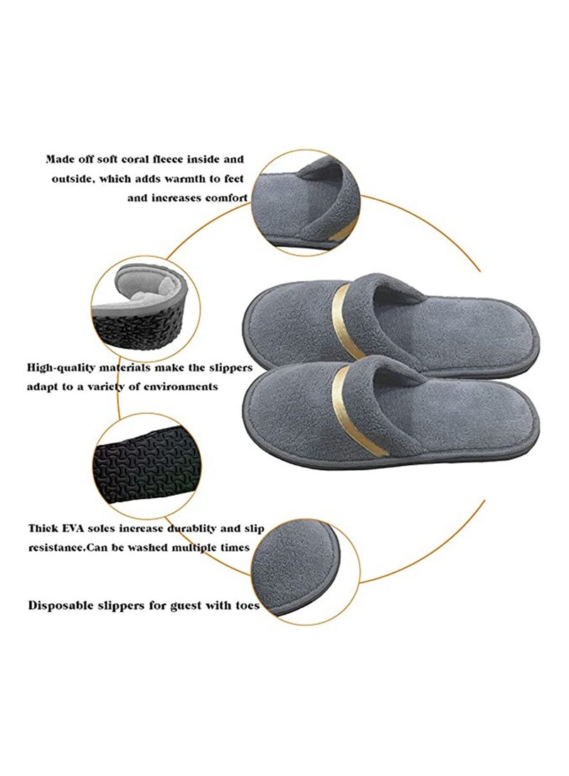 KASTWAVE Spa Slippers - Coral Fleece Closed Toe Hotel Slippers - Washable Non-Slip Travel Slippers for Guests - Home, Hotel, or Commercial Use - 1 Pair (43 Size Pink)  - Image 4