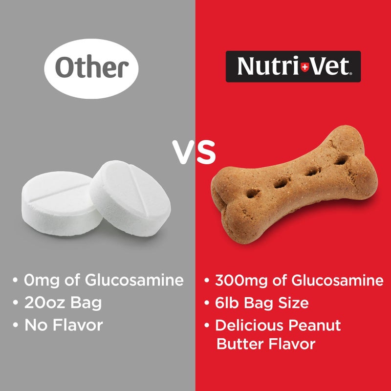 nutri vet Nutri-Vet Hip & Joint Biscuits for Dogs, Dog Hip & Joint Supplement, Functional Treat, Large Sized Biscuit, 300mg of Glucosamine, 6 lb Bag - Image 2