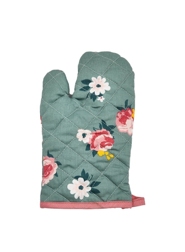 بيفت قفازات البستان وحامل الوعاء - زهور خضراء ووردية - Image 2