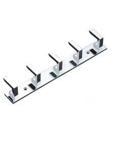 iSTAR iSTAR 5 Pin Bathroom Cloth Hooks Hanger Door Wall Bedroom Bathroom Robe Hooks Rail for Hanging Keys,Clothes,Towel Steel Hook (Pack of 1, Silver)  - Image 1