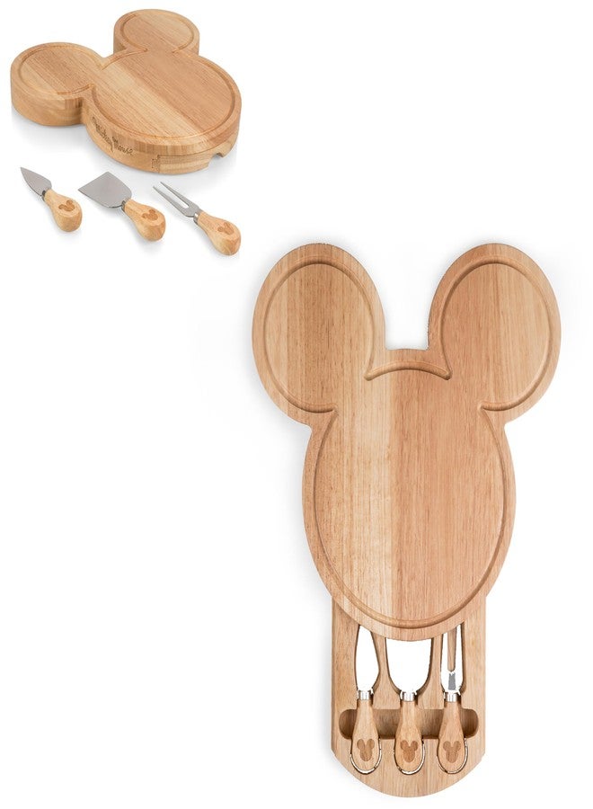 PICNIC TIME Disney Mickey Mouse Head Cheese & Charcuterie Board Set, Parawood Cutting Board with Hidden Drawer & 3 Cheese Knives, Fun Disney Gift, Party Platter, Picnic Set & Kitchen Serving Tray - Image 5
