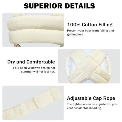 REFLYAWAY Baby Head Protector Baby Helmet for Crawling Walking, No Bumps Safety Head Adjustable Protective Cap for Walking, Playing (Beige) - Image 2