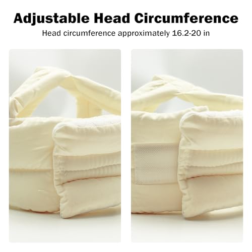 REFLYAWAY Baby Head Protector Baby Helmet for Crawling Walking, No Bumps Safety Head Adjustable Protective Cap for Walking, Playing (Beige) - Image 4