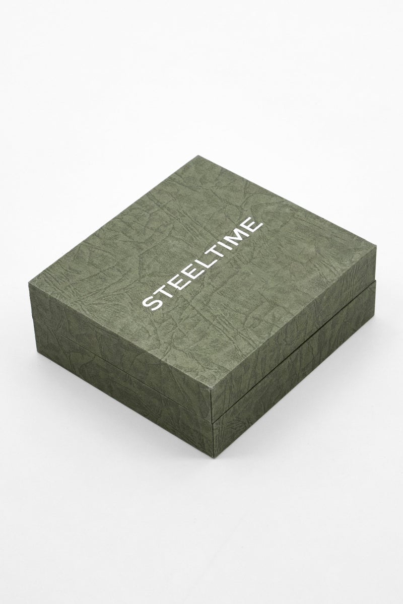 Steeltime Men Leather Braided Layered Bracelet, Black - Image 3