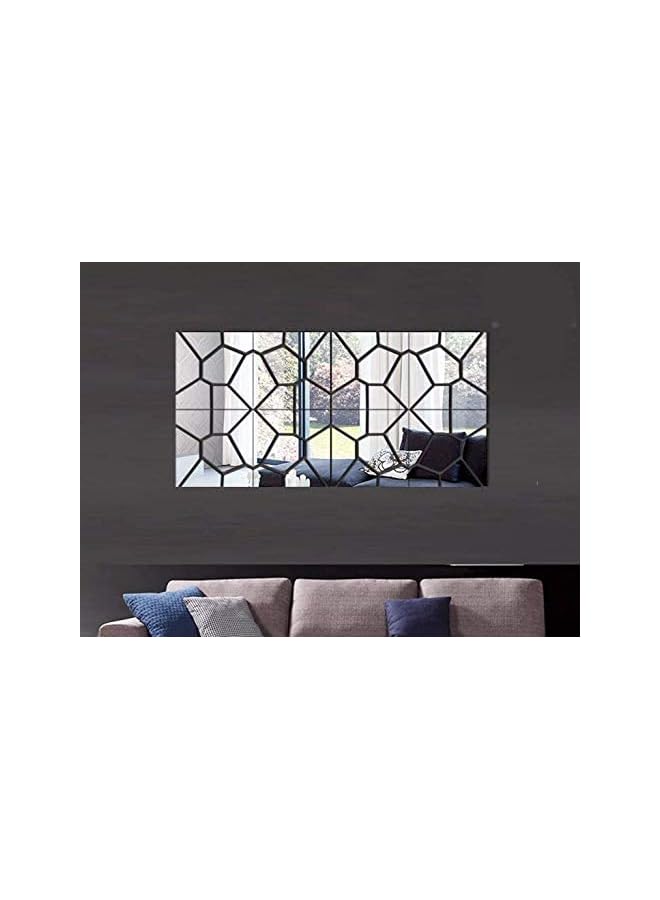 Zaboon Removable Mirror Wall Stickers Acrylic Mural Sticker Home Decoration Silver - Image 2