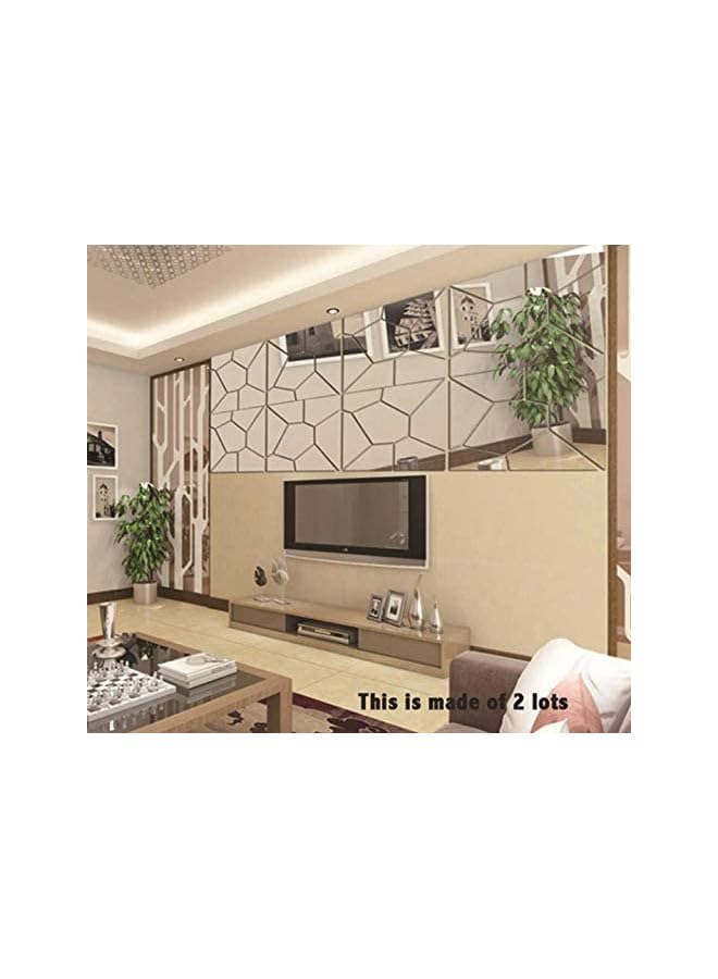 Zaboon Removable Mirror Wall Stickers Acrylic Mural Sticker Home Decoration Silver - Image 3
